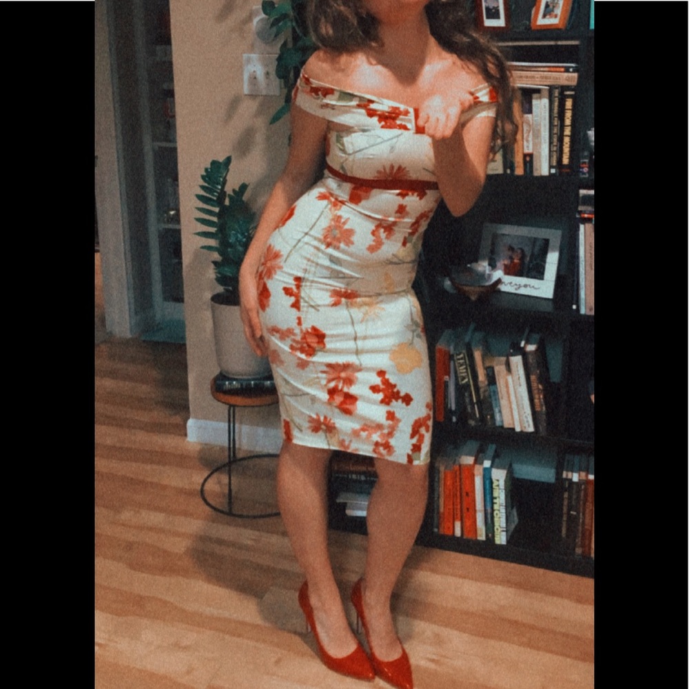🦋 Karen Millen Bardot Off Shoulder Neckline Dress